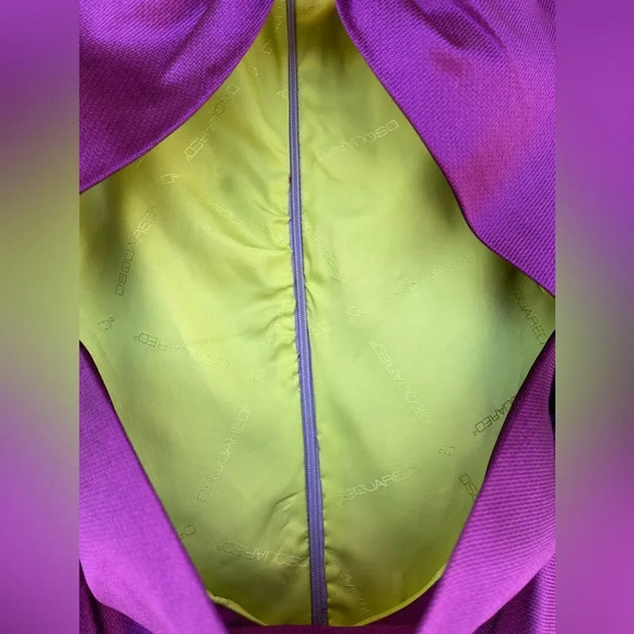 Dsquared2 purple Silk Bow Neckline Balloon Hem Dress S/40 - Picture 4 of 13